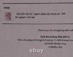 RARE Super Dollfie Dream SD DD MELODY C Eleanore Doll FleurGeste Lily Dress Set